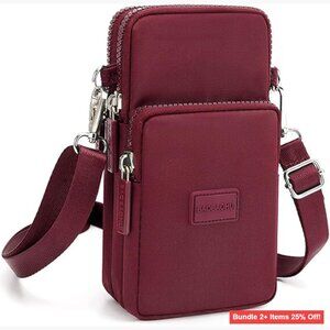 Small Crossbody Bag with Adjustable Strap, 3 Zippered Pockets, Lightweight Nylon